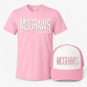McGraw’s Tee and Hat Bundle in Pink with Pnk Wht Pnk hat
